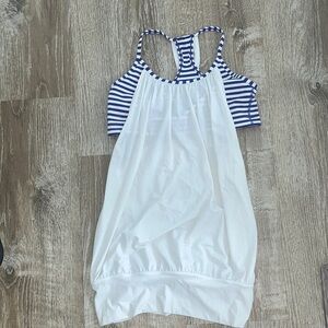 Lululemon Royal Blue and White Tank Top